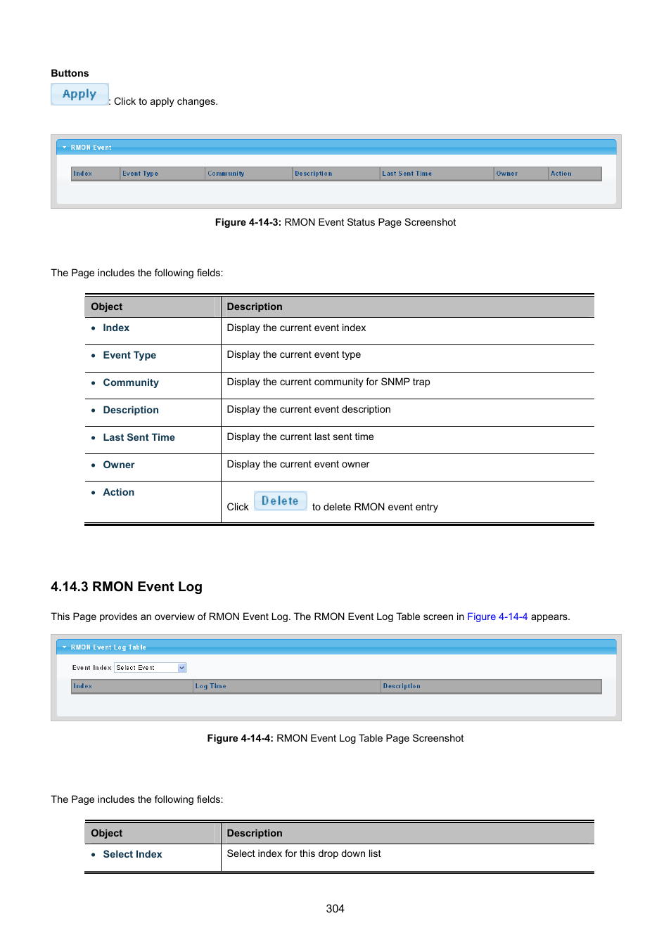 3 rmon event log | PLANET GS-4210-8P2T2S User Manual | Page 304 / 331