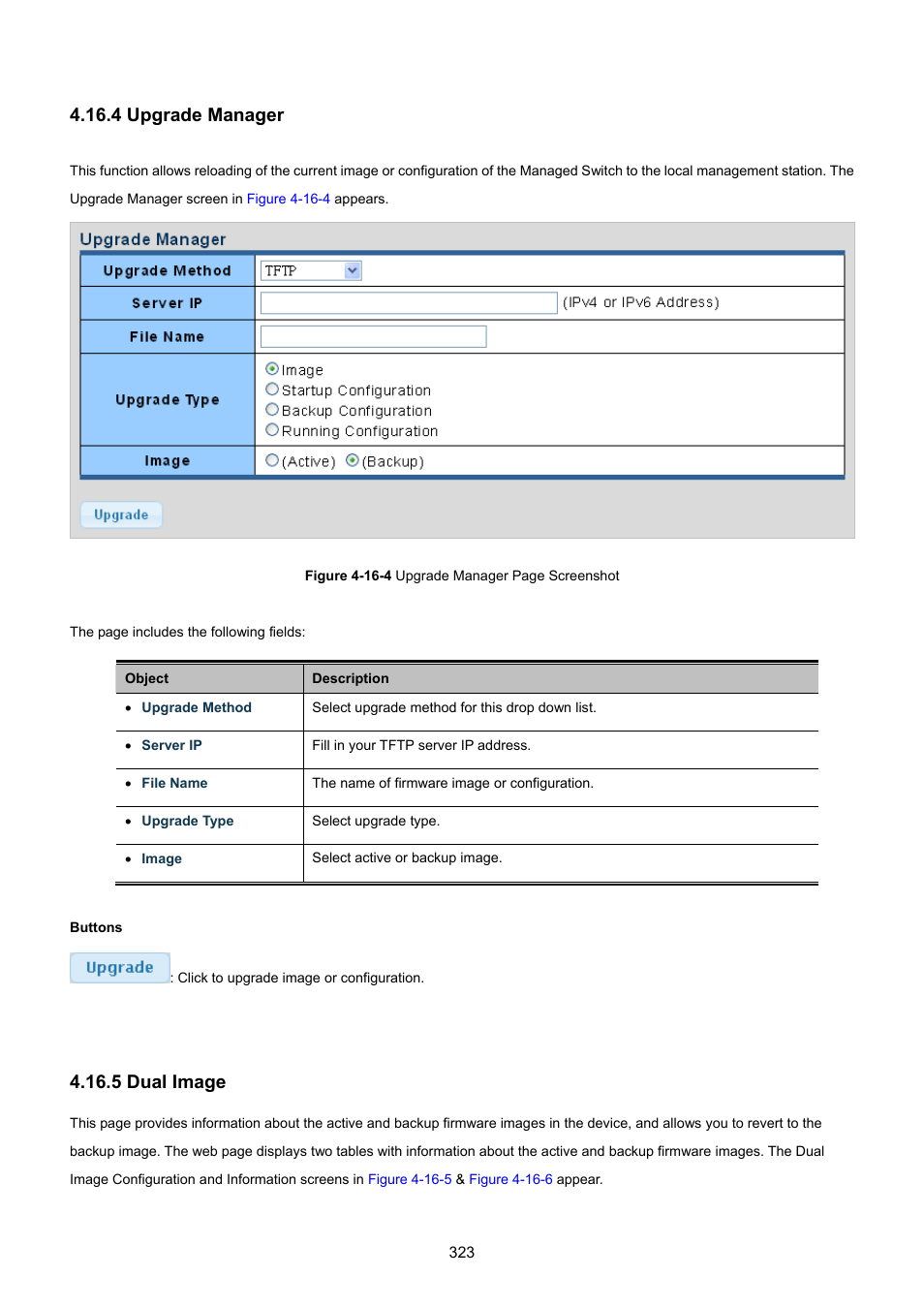4 upgrade manager, 5 dual image | PLANET GS-4210-8P2T2S User Manual | Page 323 / 331
