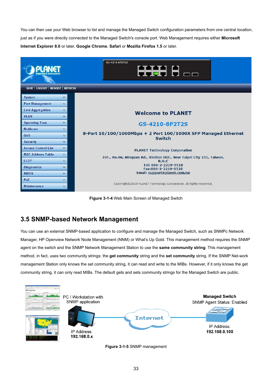 5 snmp-based network management | PLANET GS-4210-8P2T2S User Manual | Page 33 / 331