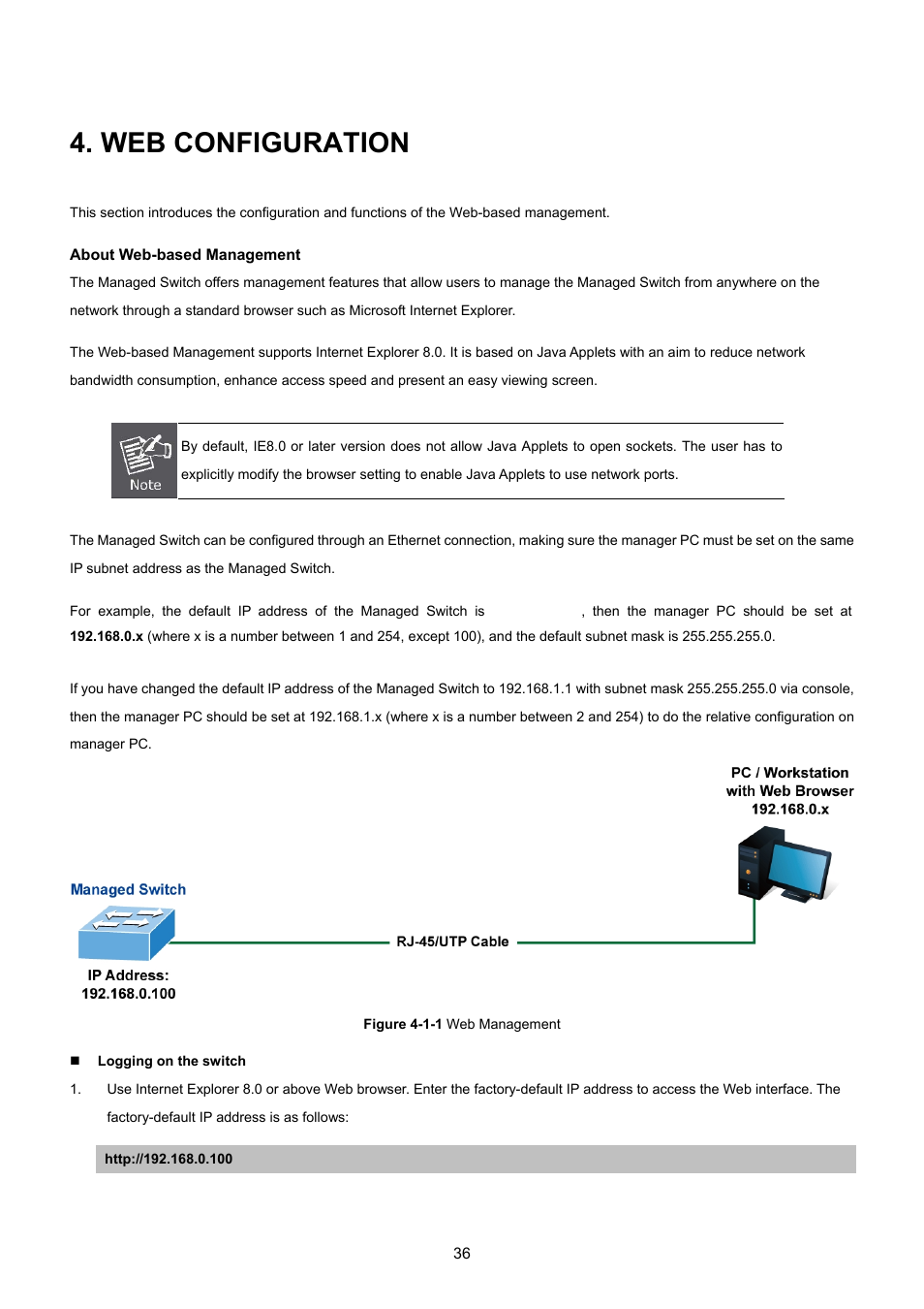 Web configuration | PLANET GS-4210-8P2T2S User Manual | Page 36 / 331