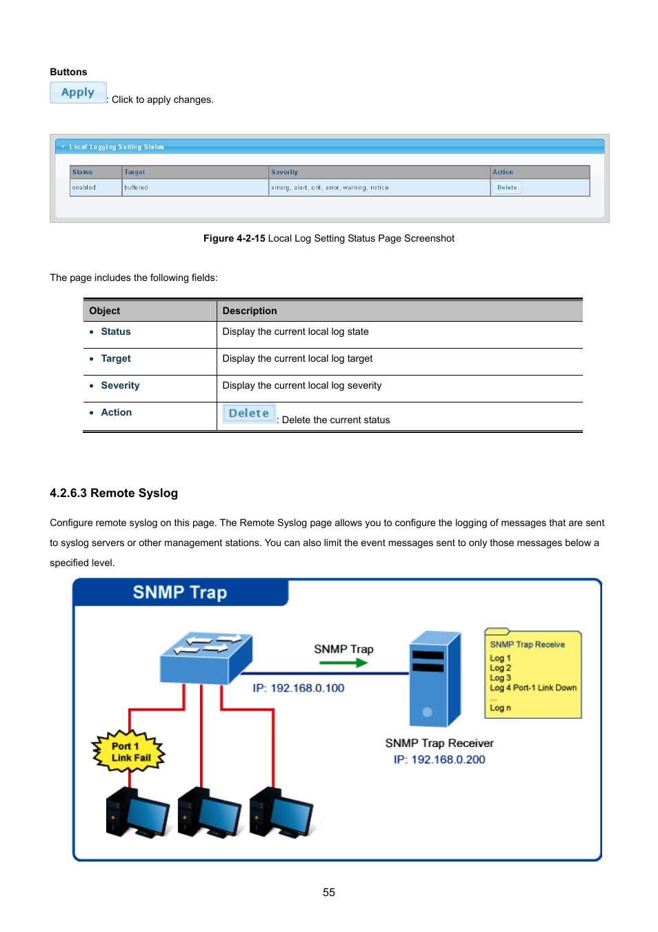 3 remote syslog | PLANET GS-4210-8P2T2S User Manual | Page 55 / 331