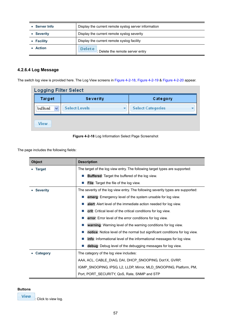 4 log message | PLANET GS-4210-8P2T2S User Manual | Page 57 / 331