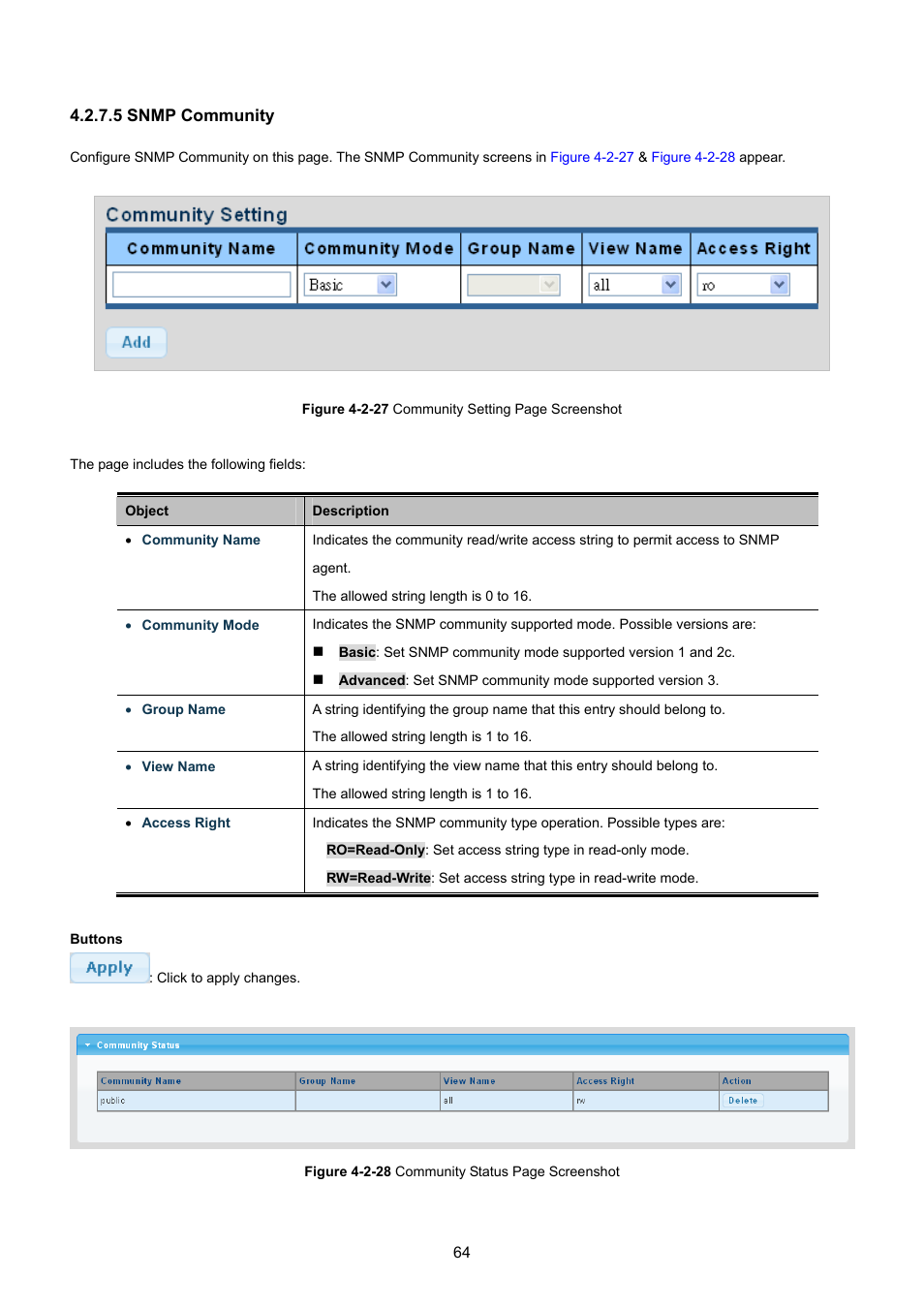 5 snmp community | PLANET GS-4210-8P2T2S User Manual | Page 64 / 331