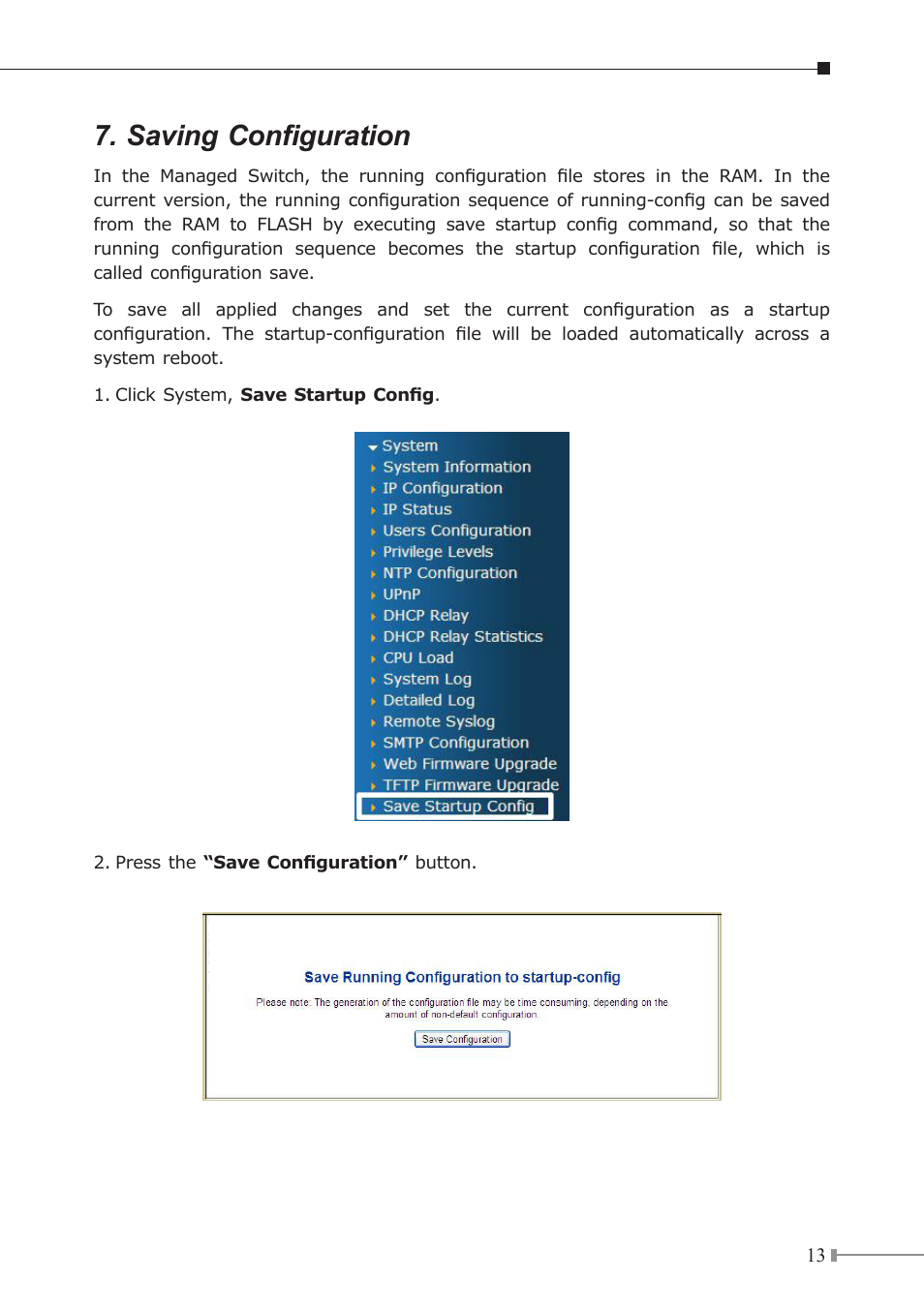 Saving configuration | PLANET GS-5220-16S8C User Manual | Page 13 / 16