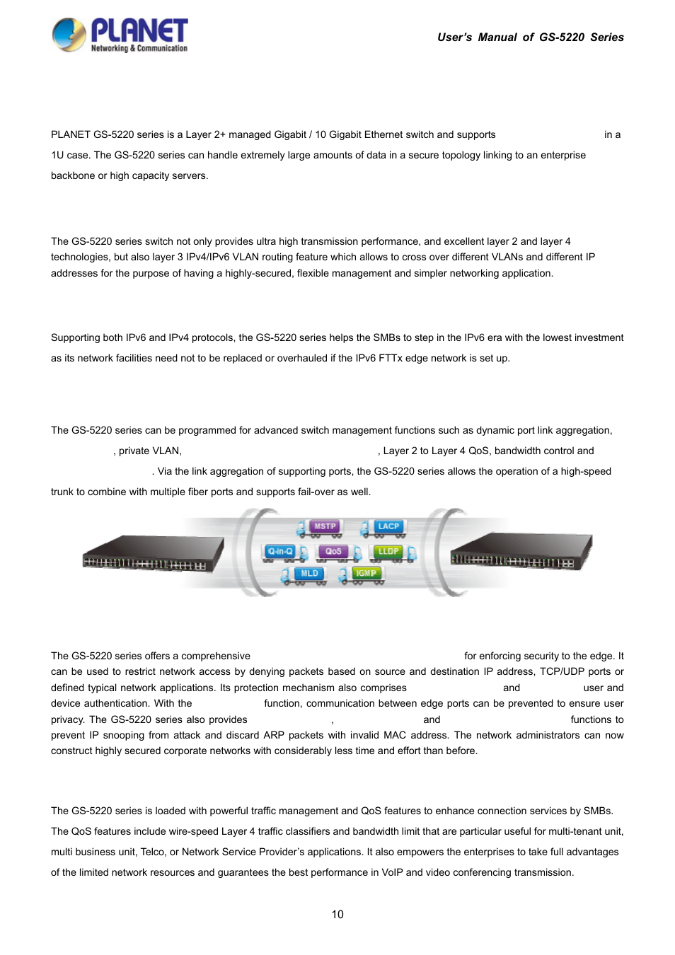 2 product description | PLANET GS-5220-16S8C User Manual | Page 10 / 343