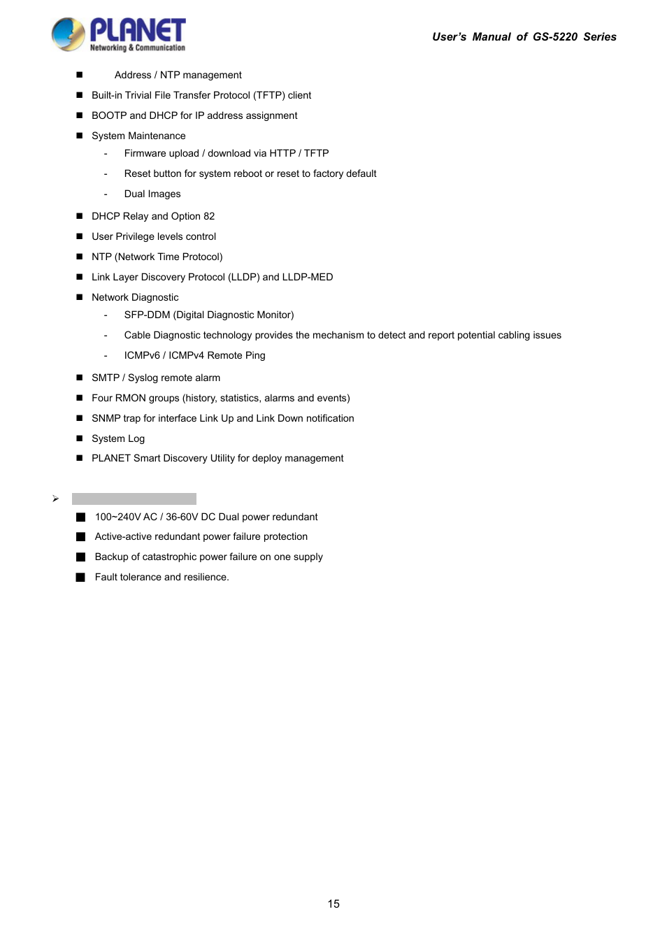 PLANET GS-5220-16S8C User Manual | Page 15 / 343