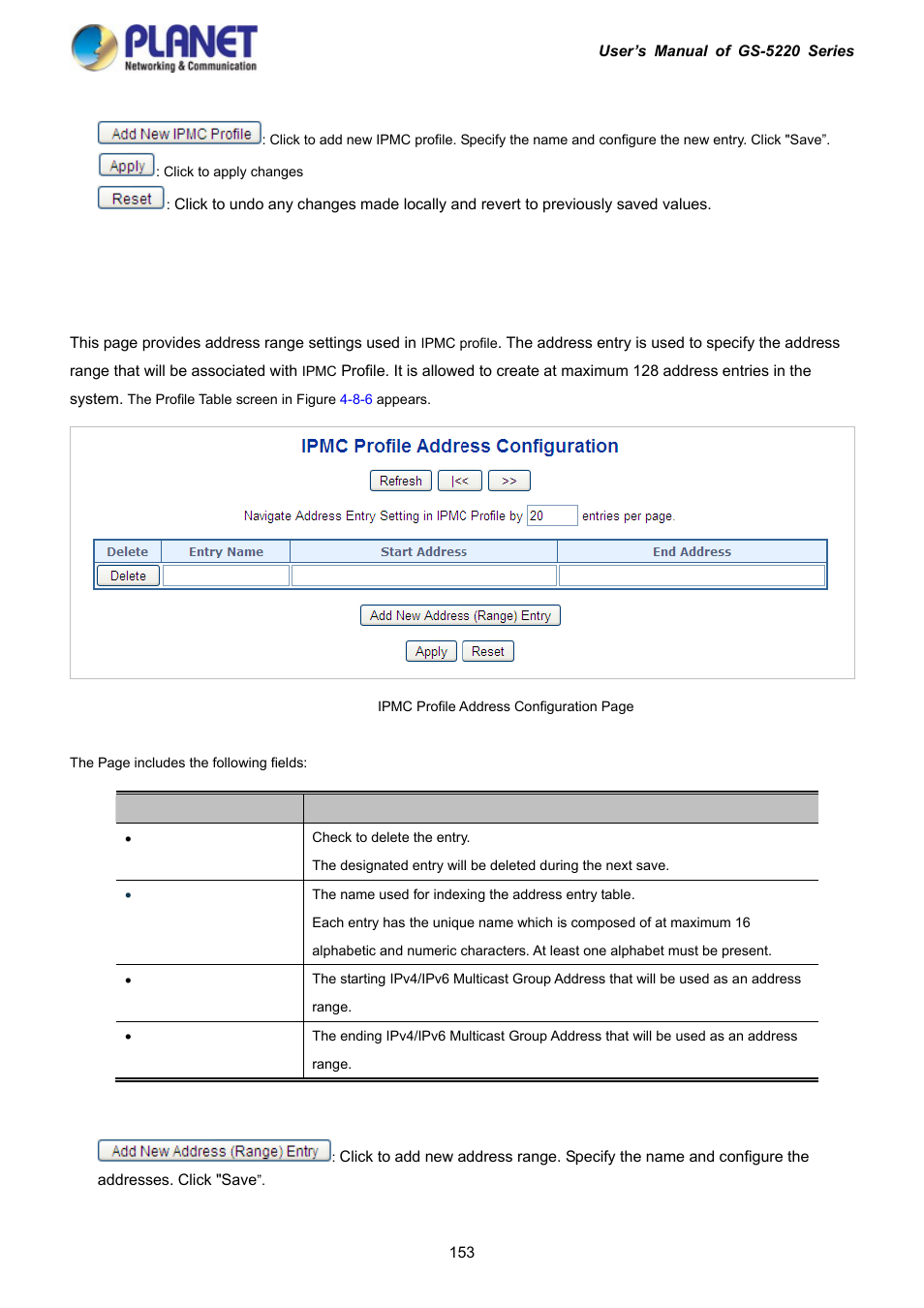 3 address entry | PLANET GS-5220-16S8C User Manual | Page 153 / 343