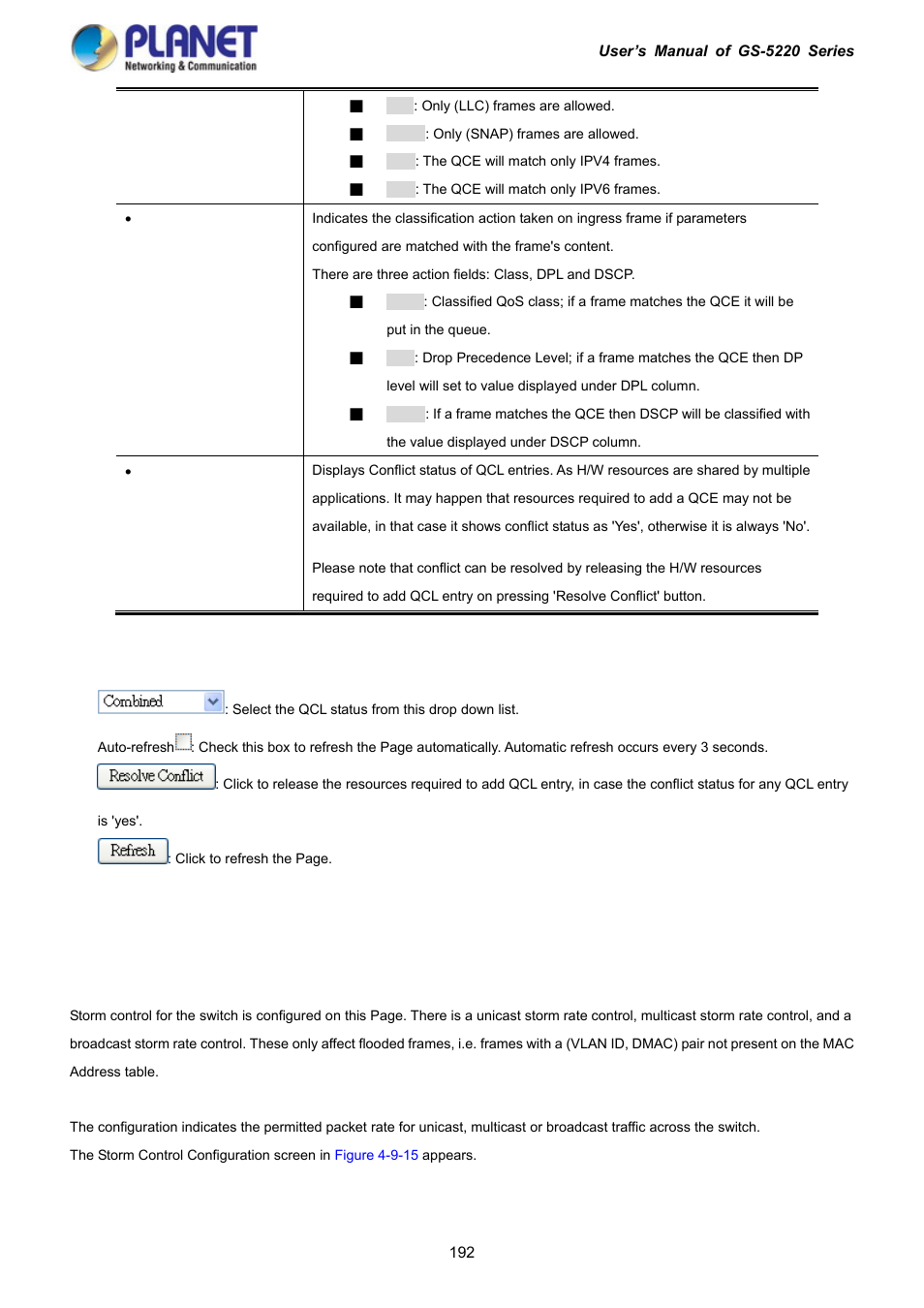 13 storm control configuration | PLANET GS-5220-16S8C User Manual | Page 192 / 343