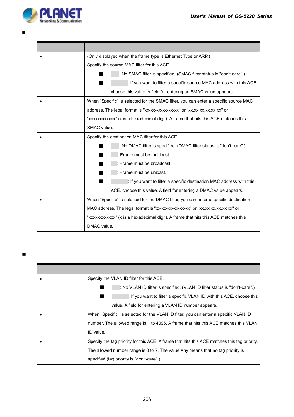 PLANET GS-5220-16S8C User Manual | Page 206 / 343