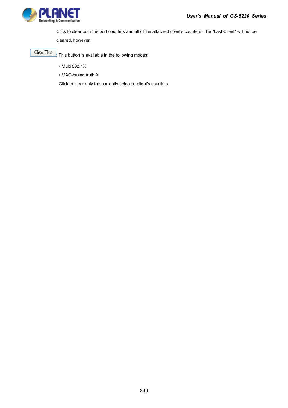 PLANET GS-5220-16S8C User Manual | Page 240 / 343