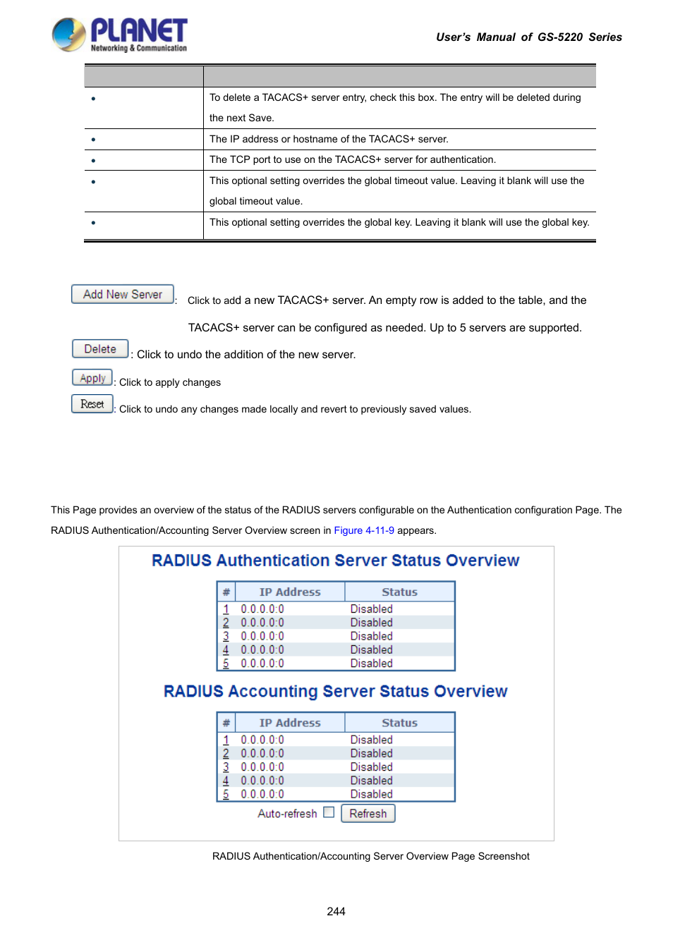 8 radius overview | PLANET GS-5220-16S8C User Manual | Page 244 / 343