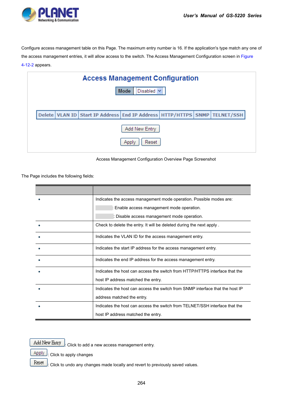 2 access management | PLANET GS-5220-16S8C User Manual | Page 264 / 343