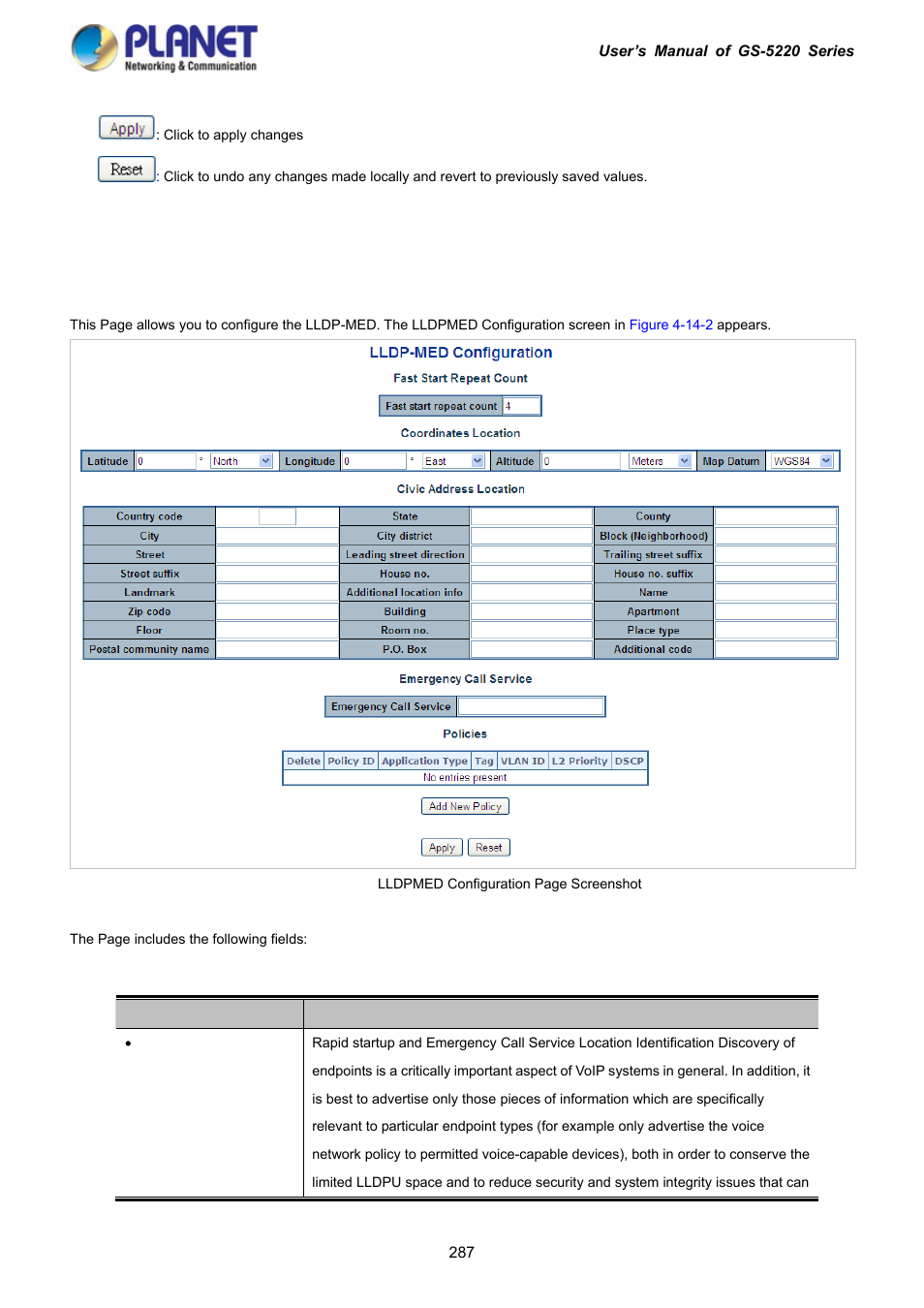 3 lldp med configuration | PLANET GS-5220-16S8C User Manual | Page 287 / 343
