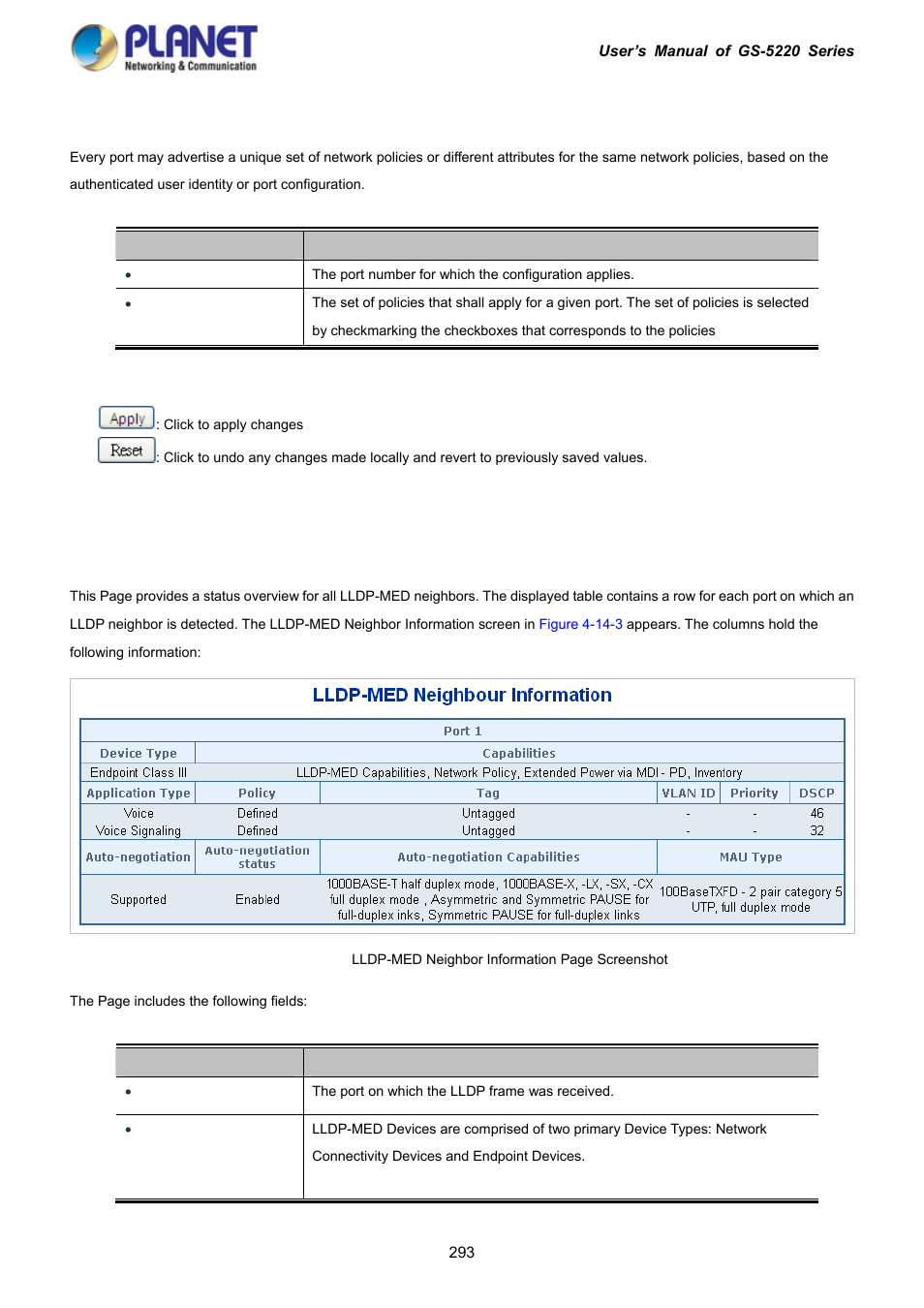 4 lldp-med neighbor | PLANET GS-5220-16S8C User Manual | Page 293 / 343