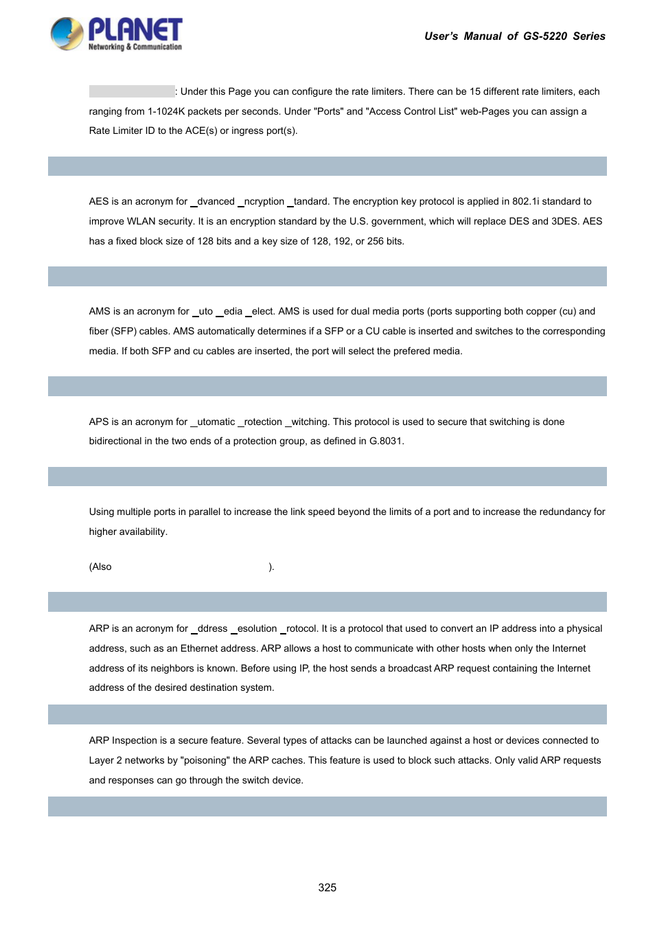 PLANET GS-5220-16S8C User Manual | Page 325 / 343