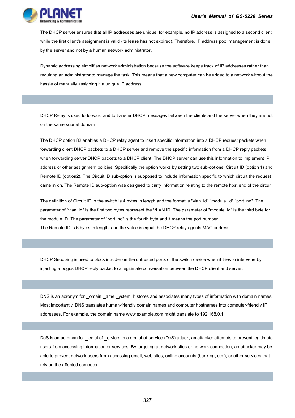 PLANET GS-5220-16S8C User Manual | Page 327 / 343