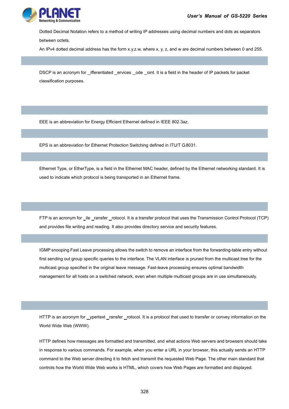 PLANET GS-5220-16S8C User Manual | Page 328 / 343