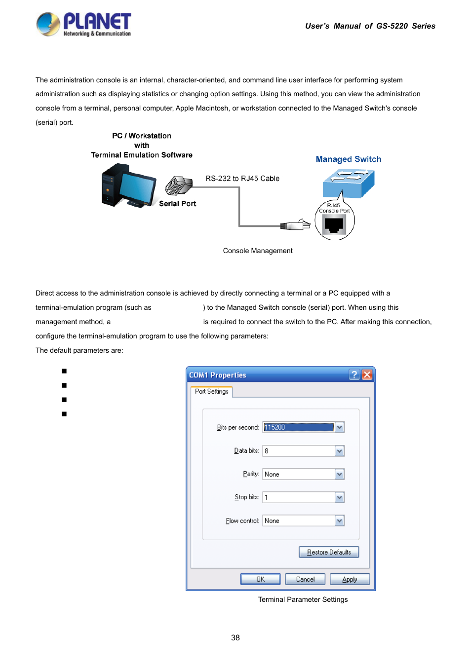 3 administration console | PLANET GS-5220-16S8C User Manual | Page 38 / 343