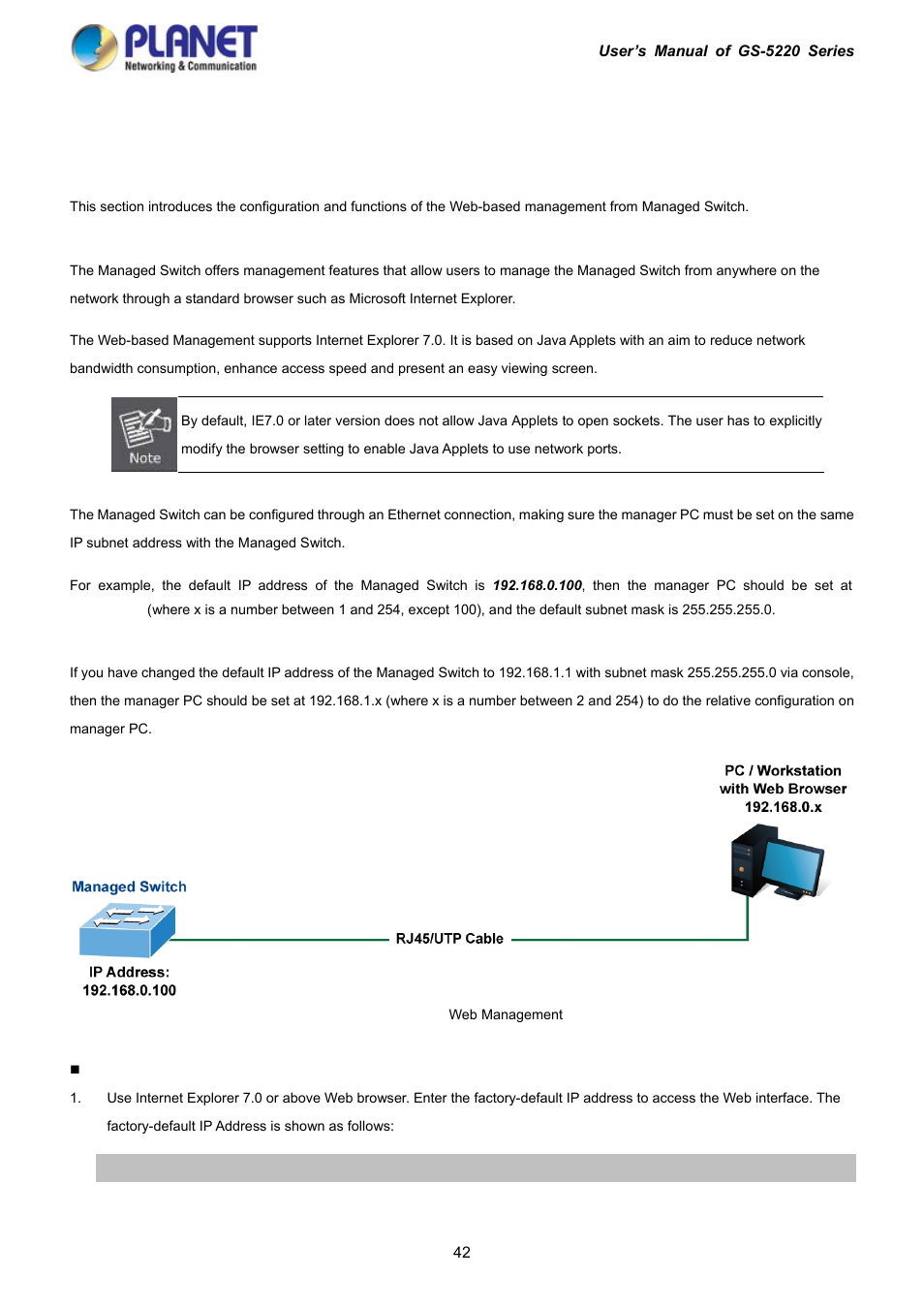 Web configuration | PLANET GS-5220-16S8C User Manual | Page 42 / 343