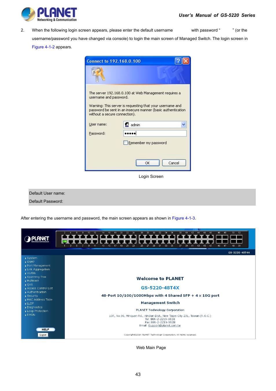 PLANET GS-5220-16S8C User Manual | Page 43 / 343