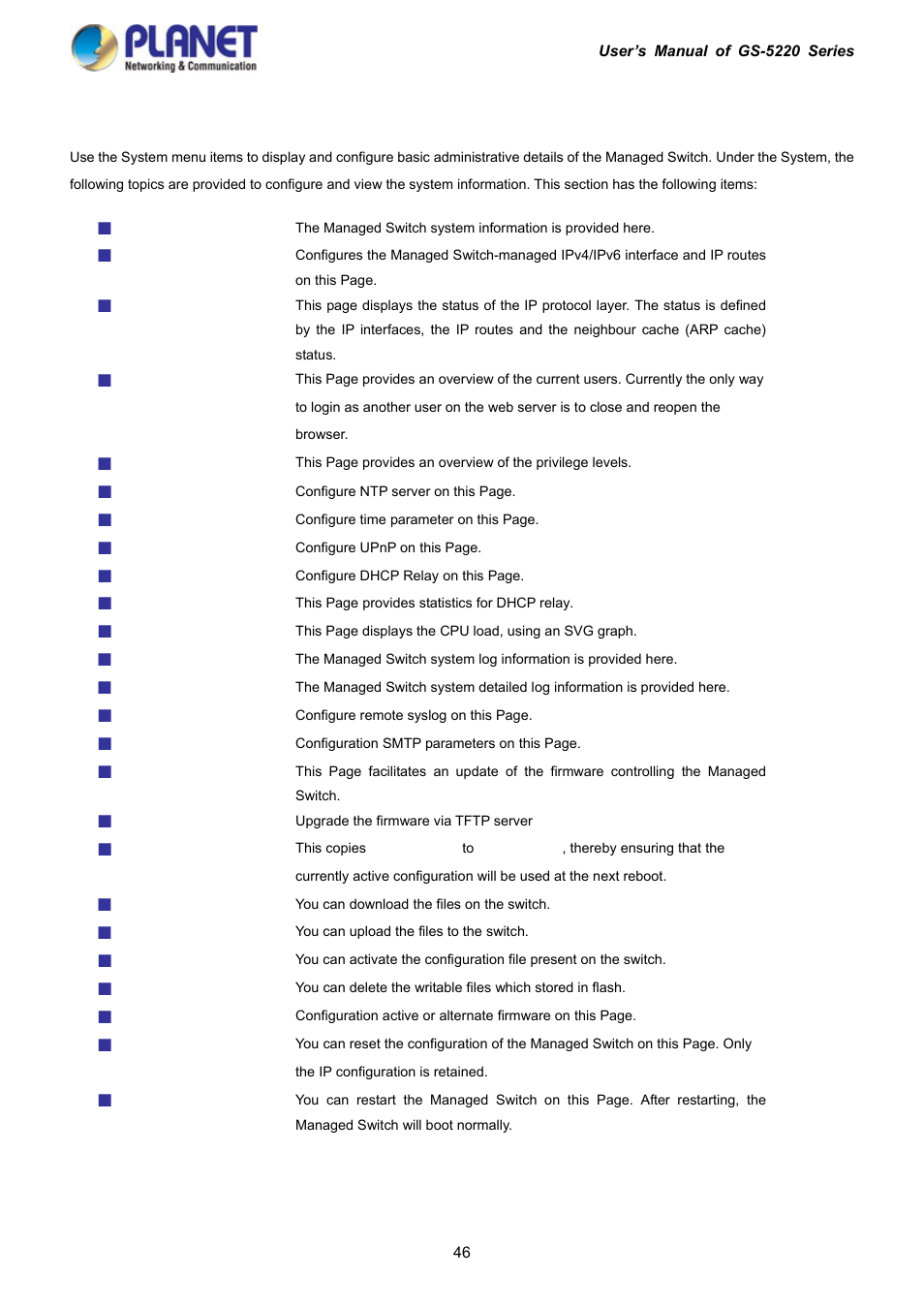 2 system | PLANET GS-5220-16S8C User Manual | Page 46 / 343