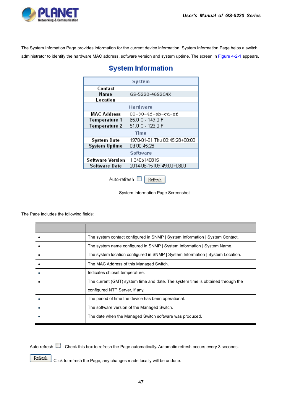 1 system information | PLANET GS-5220-16S8C User Manual | Page 47 / 343