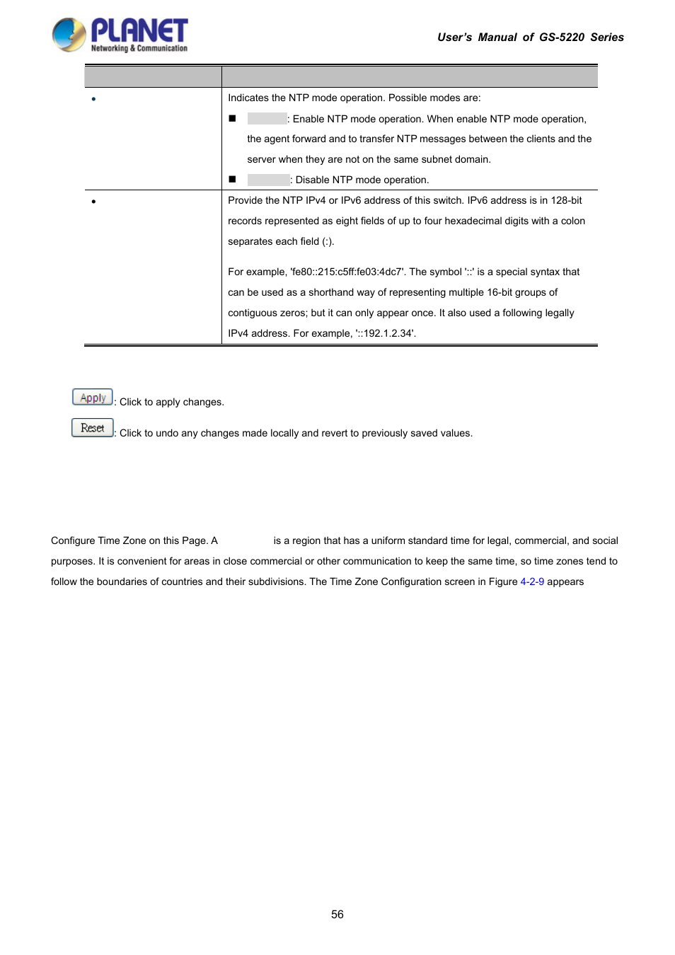 7 time configuration | PLANET GS-5220-16S8C User Manual | Page 56 / 343