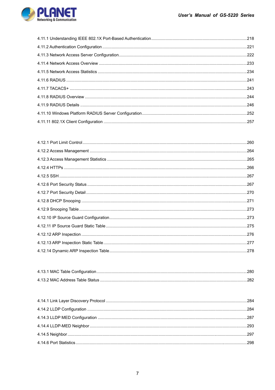 PLANET GS-5220-16S8C User Manual | Page 7 / 343