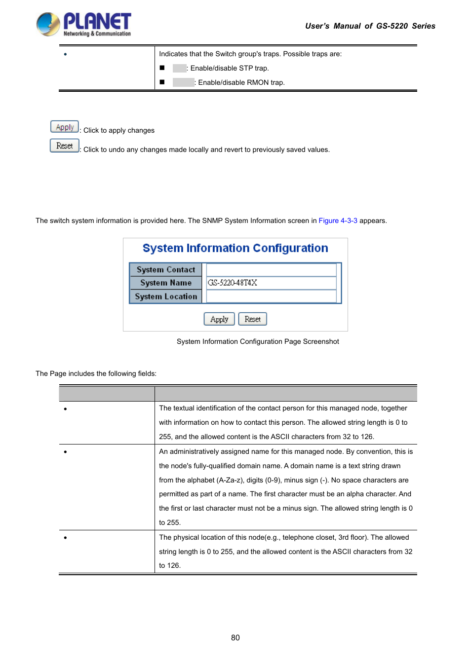 4 snmp system information | PLANET GS-5220-16S8C User Manual | Page 80 / 343