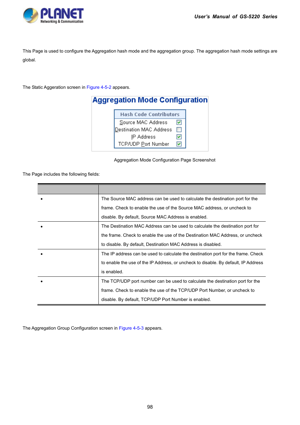 1 static aggregation | PLANET GS-5220-16S8C User Manual | Page 98 / 343
