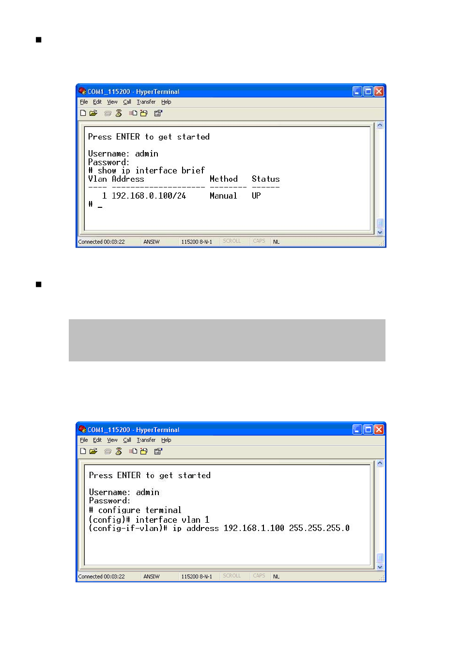 Show the current ip address, Configuring ip address | PLANET GS-5220-48T4X User Manual | Page 26 / 433