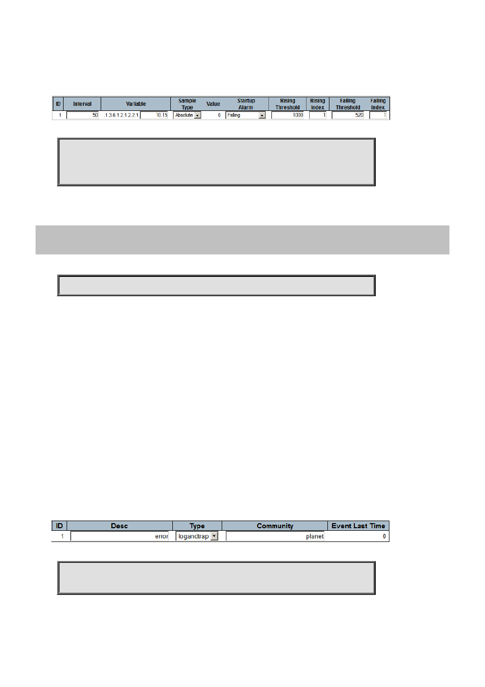 200 rmon event | PLANET GS-5220-48T4X User Manual | Page 295 / 433