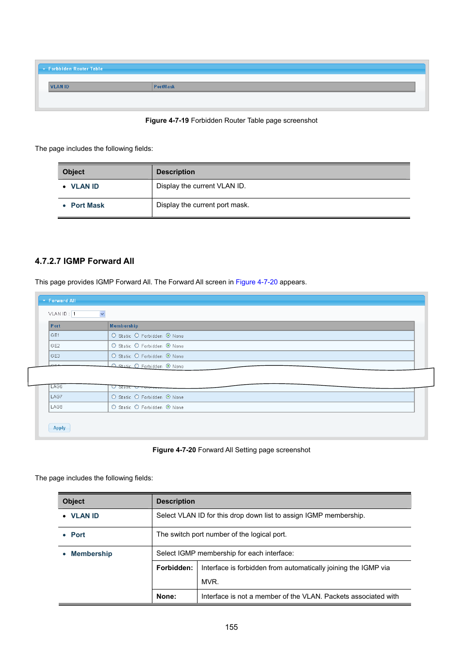 7 igmp forward all | PLANET GSD-1002M User Manual | Page 155 / 313