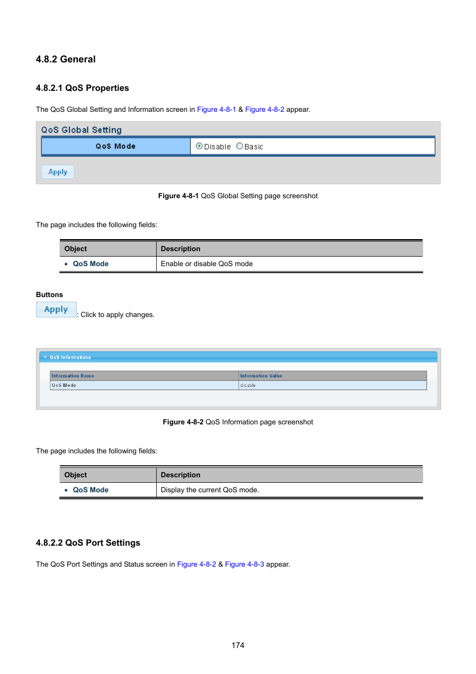 2 general, 1 qos properties, 2 qos port settings | PLANET GSD-1002M User Manual | Page 174 / 313