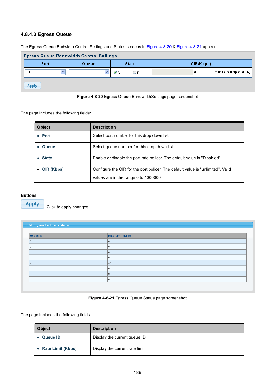 3 egress queue | PLANET GSD-1002M User Manual | Page 186 / 313