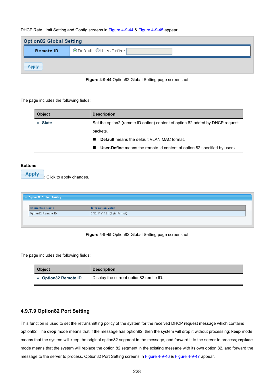 9 option82 port setting | PLANET GSD-1002M User Manual | Page 228 / 313
