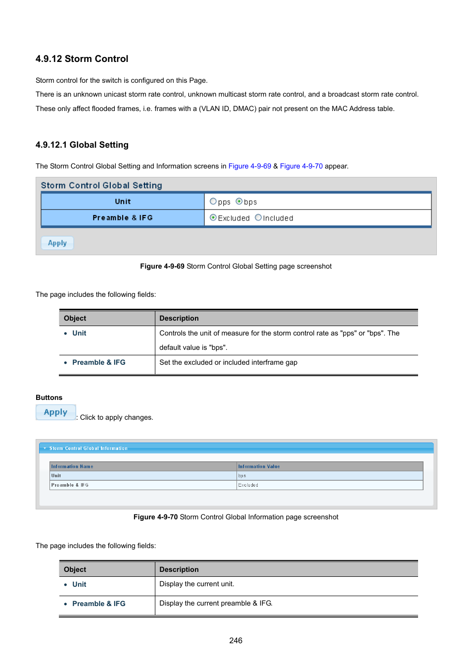 12 storm control, 1 global setting | PLANET GSD-1002M User Manual | Page 246 / 313