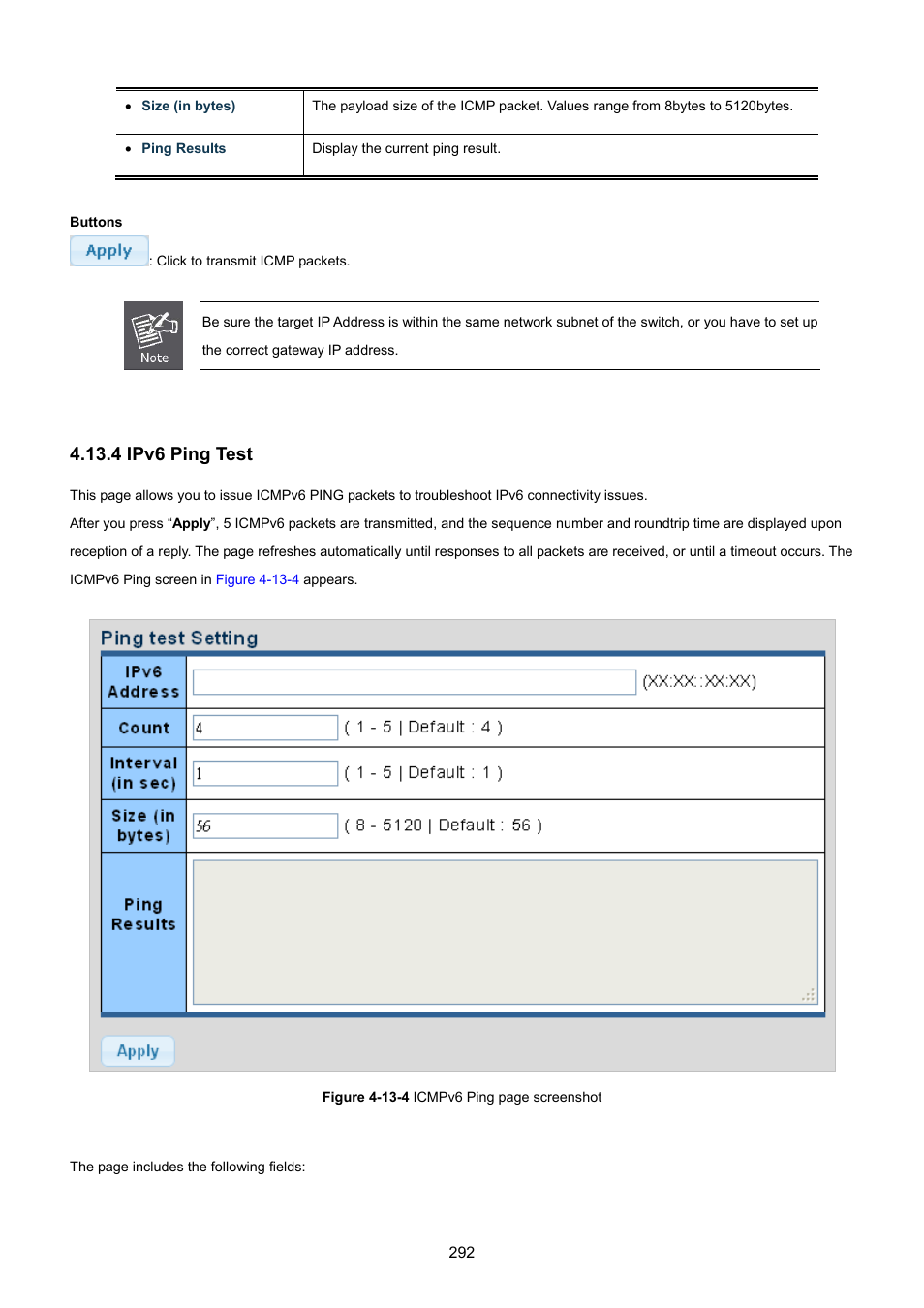 4 ipv6 ping test | PLANET GSD-1002M User Manual | Page 292 / 313