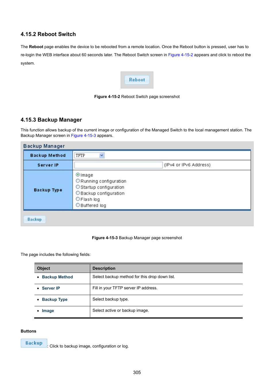 2 reboot switch, 3 backup manager | PLANET GSD-1002M User Manual | Page 305 / 313