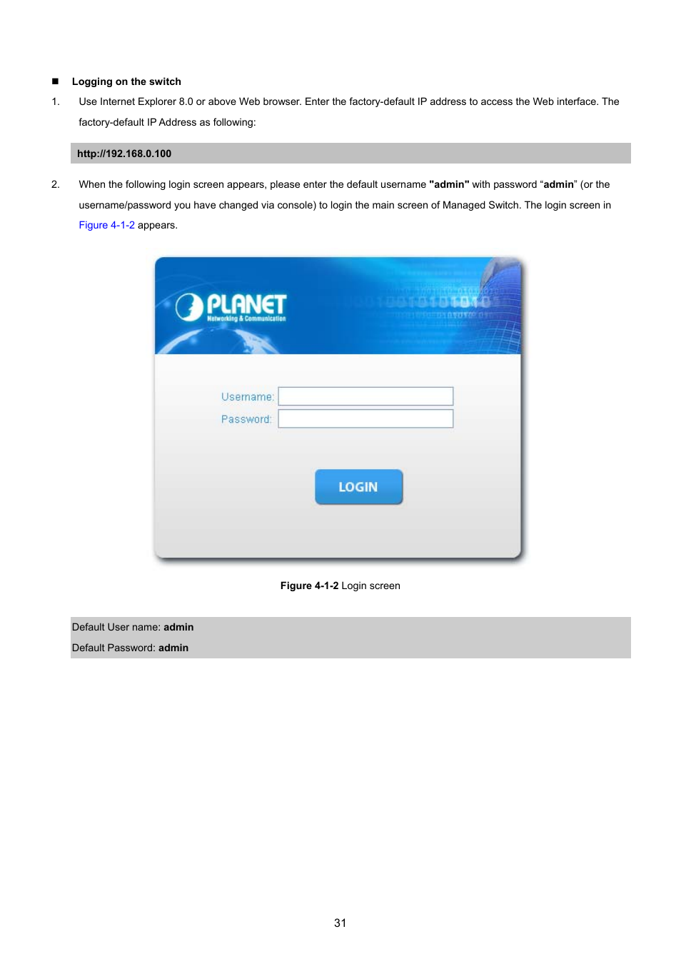 PLANET GSD-1002M User Manual | Page 31 / 313