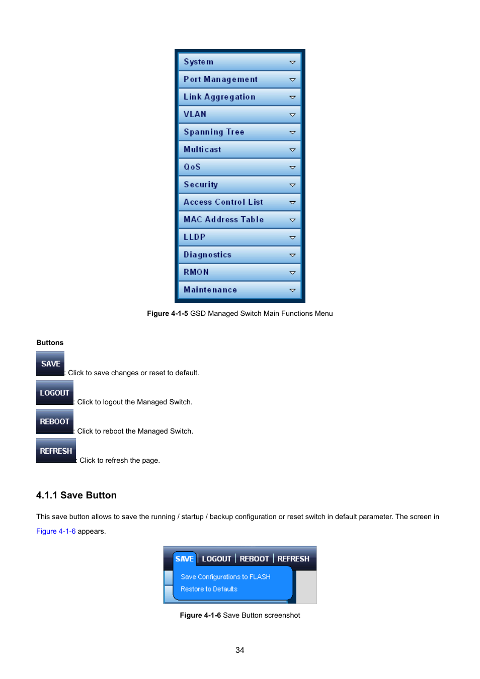 1 save button | PLANET GSD-1002M User Manual | Page 34 / 313