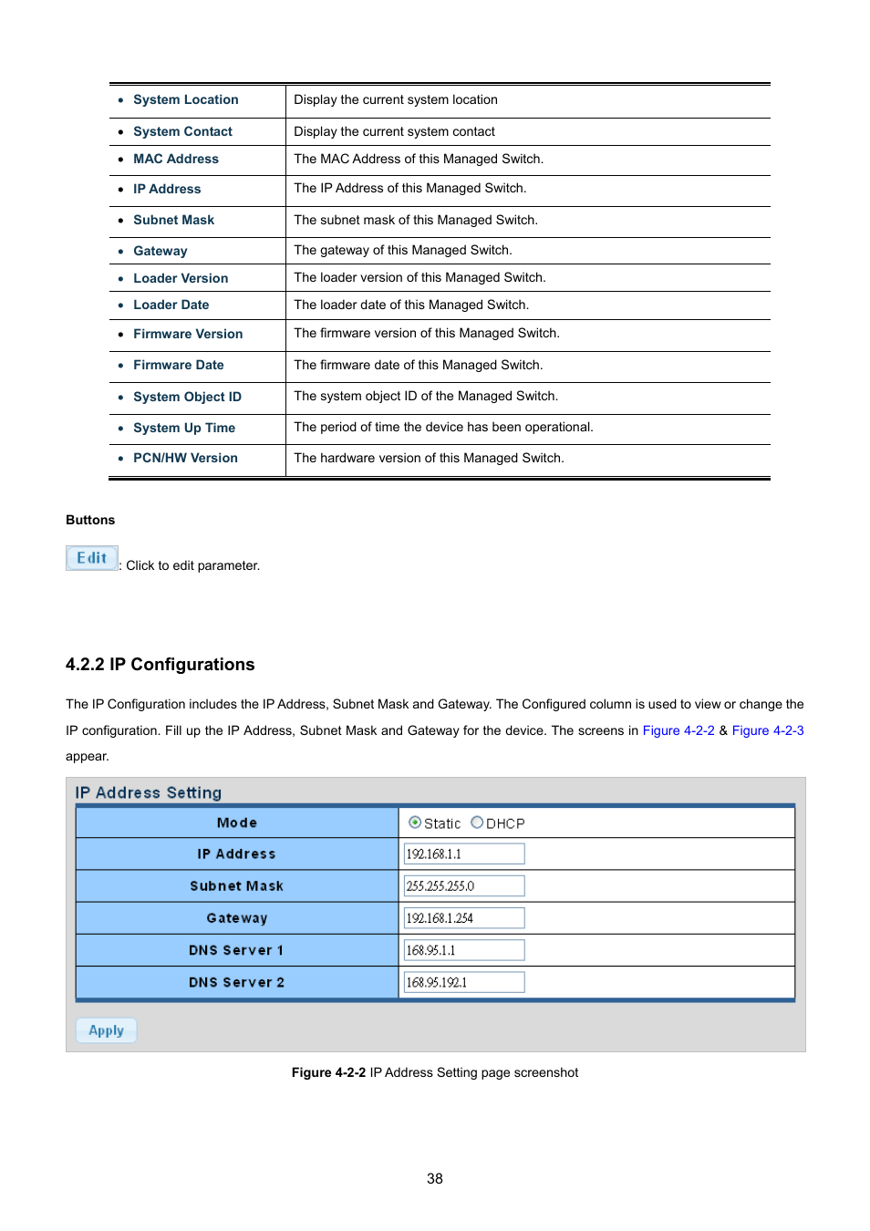 2 ip configurations | PLANET GSD-1002M User Manual | Page 38 / 313