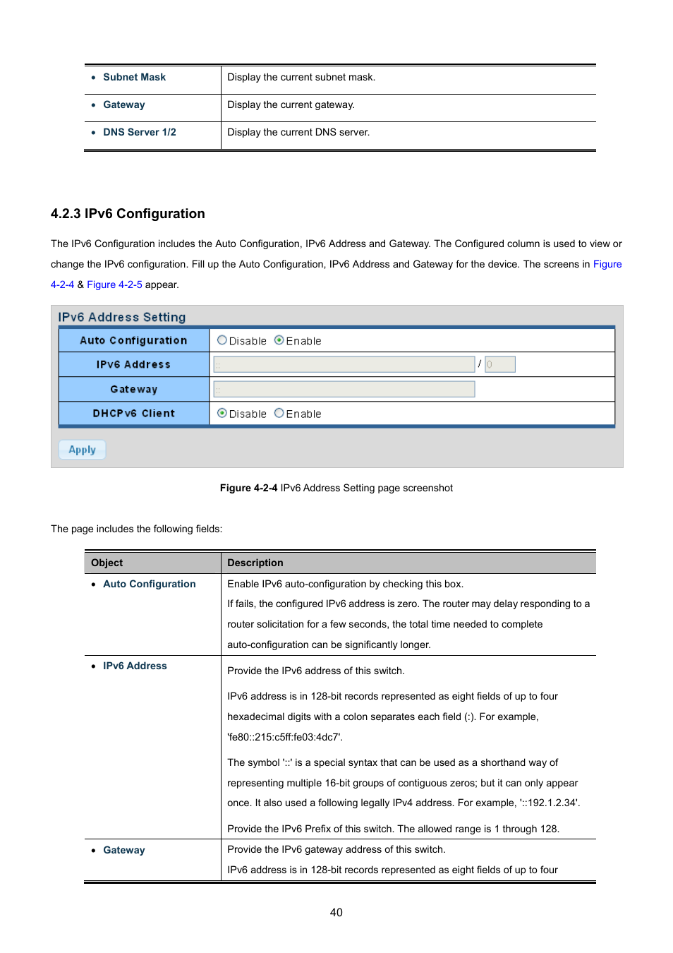 3 ipv6 configuration | PLANET GSD-1002M User Manual | Page 40 / 313