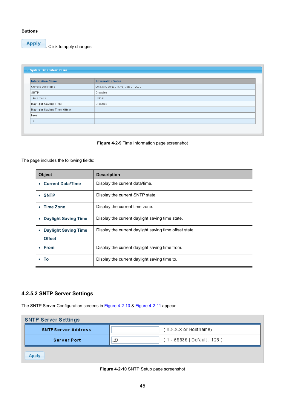 2 sntp server settings | PLANET GSD-1002M User Manual | Page 45 / 313