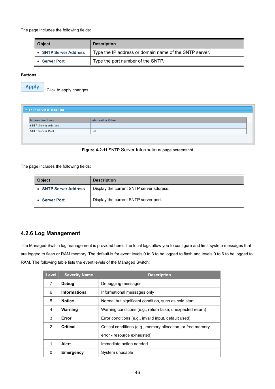 6 log management | PLANET GSD-1002M User Manual | Page 46 / 313