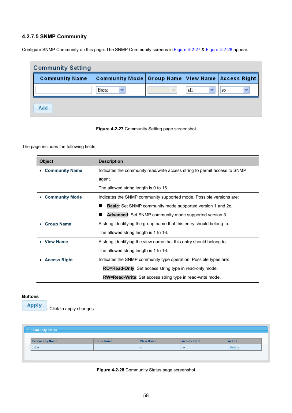 5 snmp community | PLANET GSD-1002M User Manual | Page 58 / 313