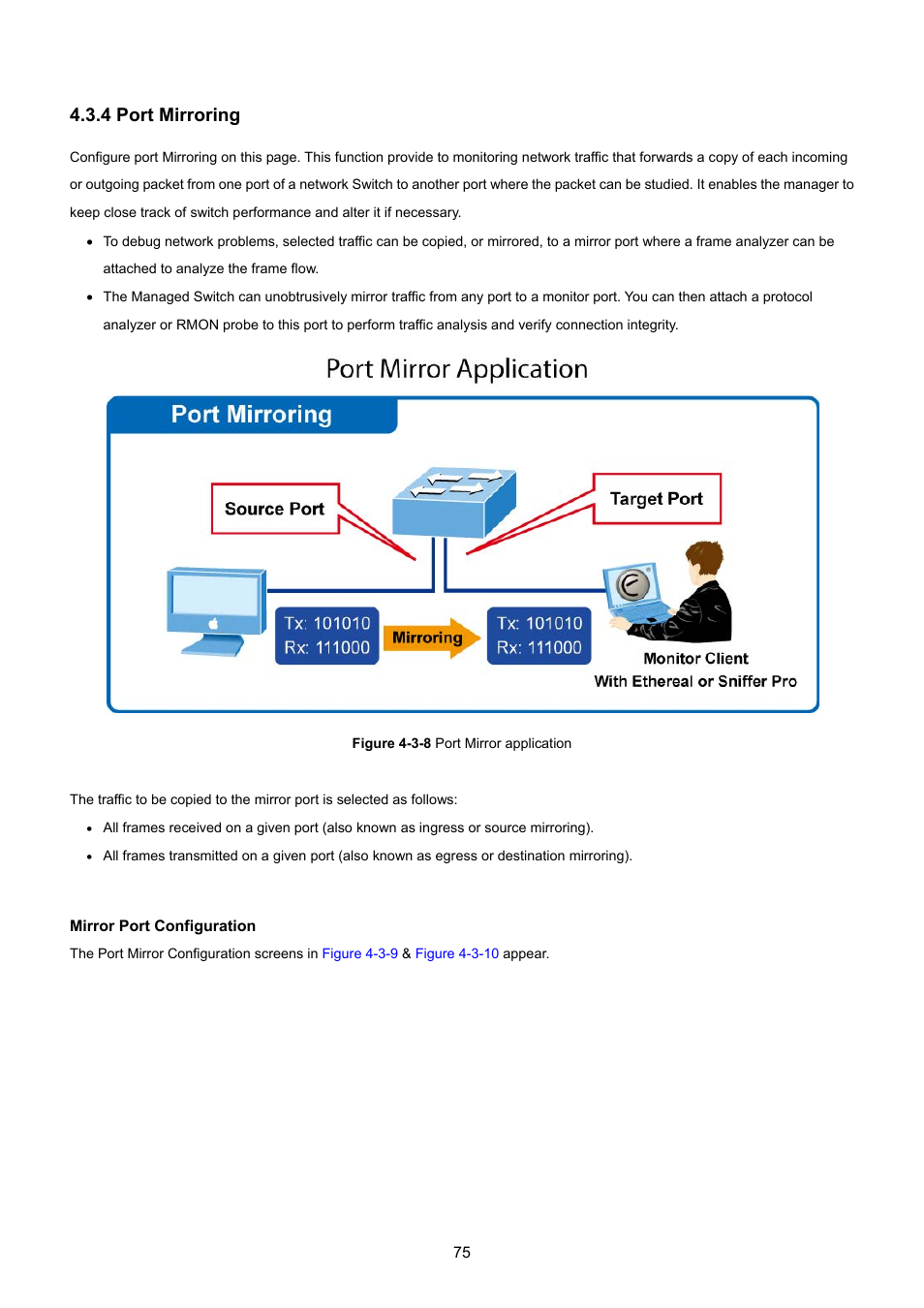 4 port mirroring | PLANET GSD-1002M User Manual | Page 75 / 313