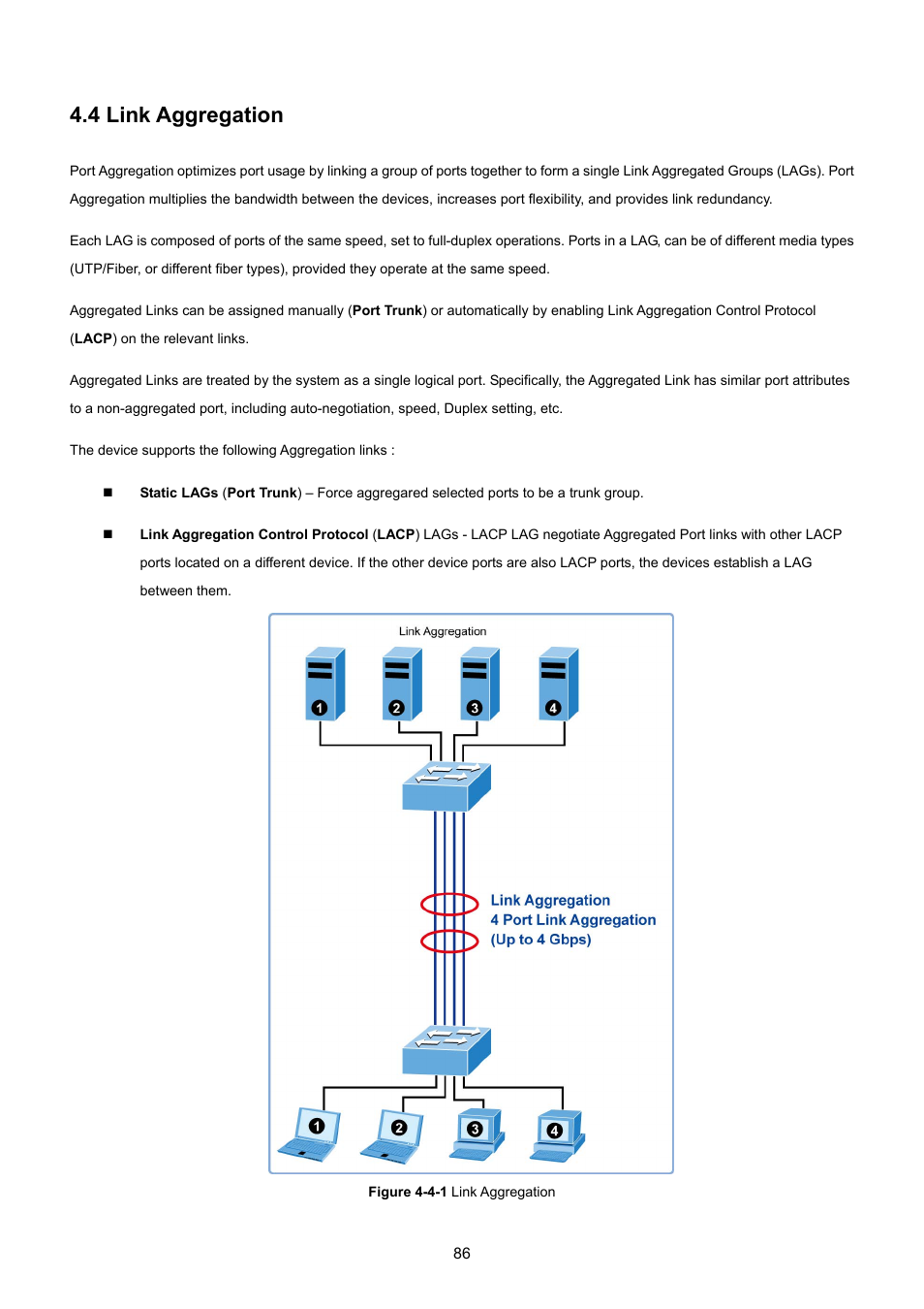 4 link aggregation | PLANET GSD-1002M User Manual | Page 86 / 313