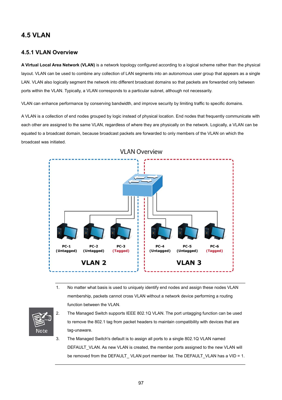 5 vlan, 1 vlan overview | PLANET GSD-1002M User Manual | Page 97 / 313
