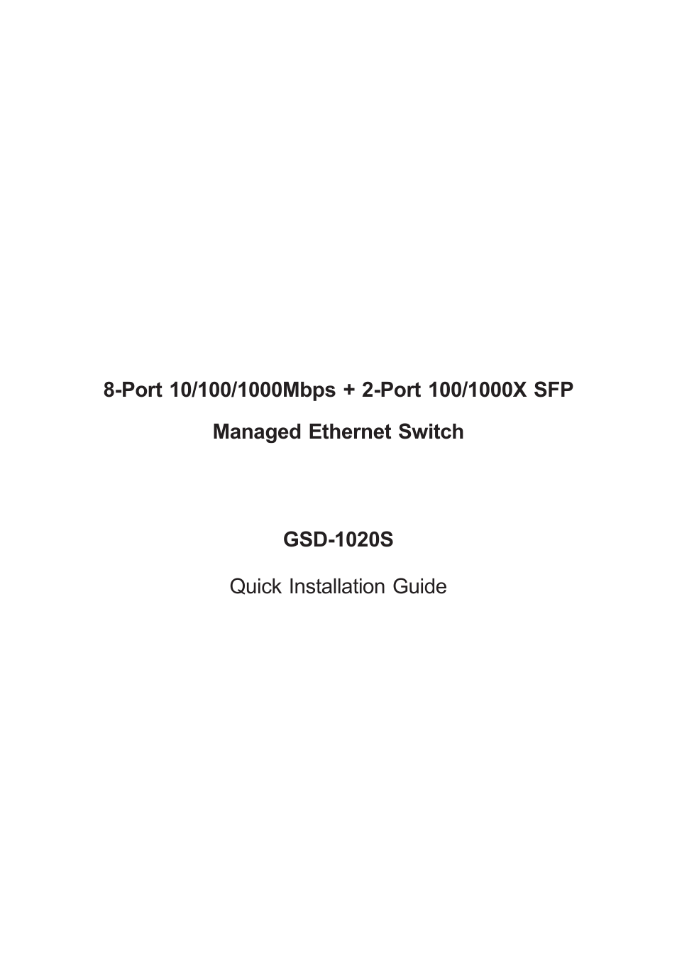 PLANET GSD-1020S User Manual | 12 pages